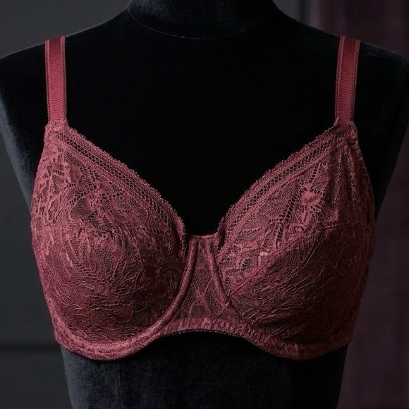 Simone Perele Other - Simone Pérèle Comete Bra Seamless French Lace Burgundy Maroon Red Quite Luxury
